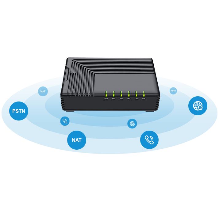 VoIP adapter FTA5111 comes with 2 FXO ports