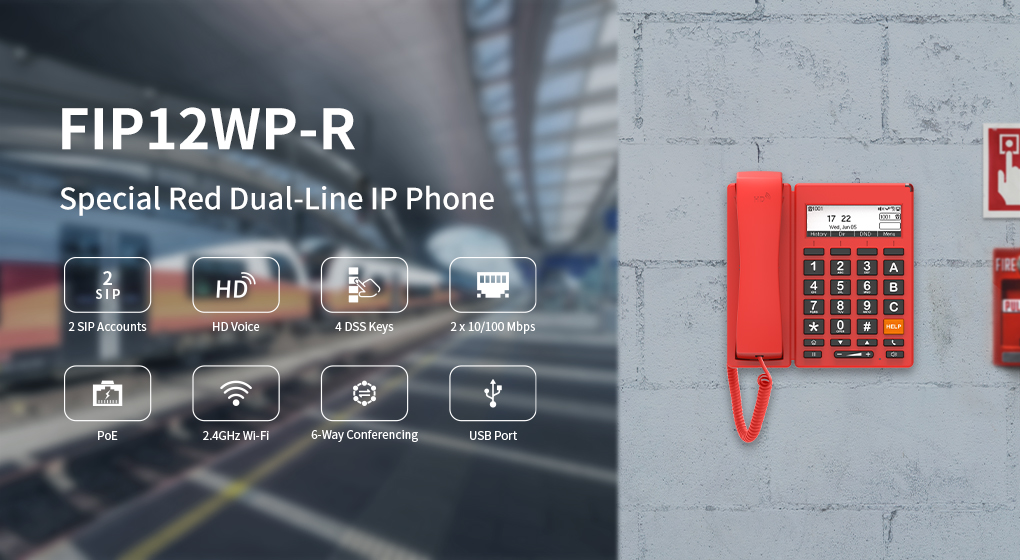 Flyingvoice Launches the FIP12WP-R Special Red Dual-Line IP Phone 